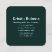 Elegante rote Blume Quadratische Visitenkarte (Rückseite)