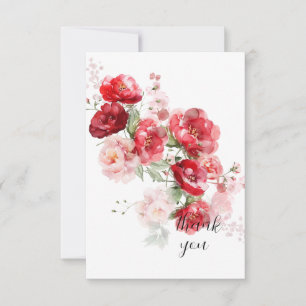 Elegante rote Blumen einfache benutzerdefinierte  Dankeskarte