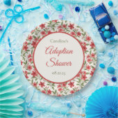 Elegante rote Blumengestecke Adoptionsshower Pappteller (Party)