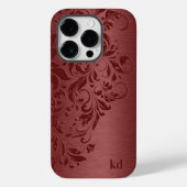 Elegante rote Blumenspitze auf Rot Case-Mate iPhone Hülle (Rückseite)