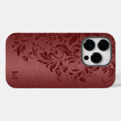 Elegante rote Blumenspitze auf Rot Case-Mate iPhone Hülle (Rückseite (Horizontal))