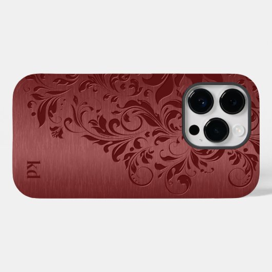 Elegante rote Blumenspitze auf Rot Case-Mate iPhone Hülle (Rückseite (Horizontal))