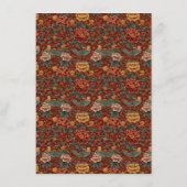 Elegante rote Blumenumrandung Begleitkarte (Rückseite)