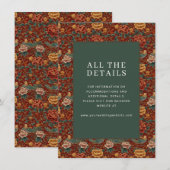 Elegante rote Blumenumrandung Begleitkarte (Vorne/Hinten)