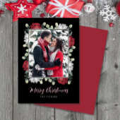 Elegante Rote Blüte am Schwarzen Foto Weihnachten