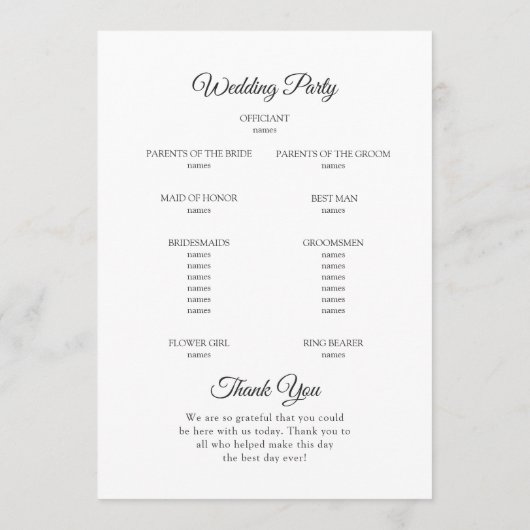 Elegante rote Blüte Rose. Botanische Hochzeit Programm (Rückseite)