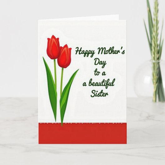 Elegante rote Blüten Mutter Karte (Vorderseite)