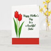 Elegante rote Blüten Mutter Karte (Gelbe Blume)