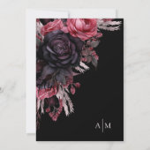 Elegante Rote Blütenhochzeit Einladung (Rückseite)