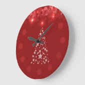 Elegante rote Bokeh Weihnachtsbaum-Wanduhr Große Wanduhr (Winkel)