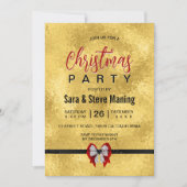 Elegante Rote Bug Krawatte Weihnachten Einladung (Vorderseite)