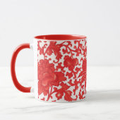 Elegante rote chinesische BlumenTasse Tasse (Links)