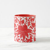 Elegante rote chinesische BlumenTasse Tasse (Zentrum)