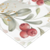 Elegante Rote Cranberry Botanische Branchen Weihna Tischdecke (Schrägansicht)