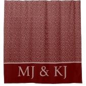 ELEGANTE ROTE CREAM MONOGRAM INITIALE LEAF PATTER DUSCHVORHANG (Vorderseite)