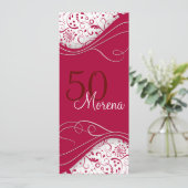 Elegante Rote Einladung (Stehend Vorderseite)