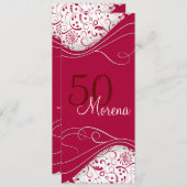 Elegante Rote Einladung (Vorne/Hinten)