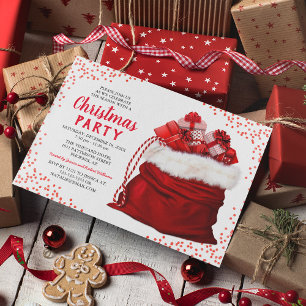 Elegante rote Einladung zur Firmenweihnachtsfeier