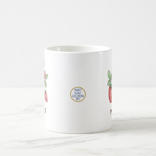 Elegante Rote Erdbeeren Hübsch Personalisiert Kaffeetasse (Mittel)