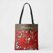 Elegante Rote Flora Moderne Persönliche Gestaltung Tasche (Vorderseite)
