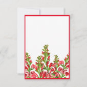 Elegante Rote Flora Tradition Dankeskarte (Rückseite)