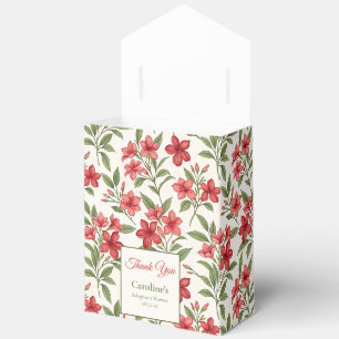 Elegante rote florale botanische Adoptionsdusche Geschenkschachtel