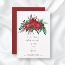 Elegante rote florale Poinsettien-Weihzeit-Hochzei