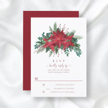 Elegante rote florale Poinsettien-Weihzeit-Hochzei
