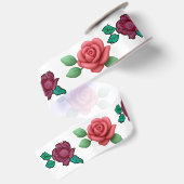Elegante rote florale Rose  Satinband (Rückseite)