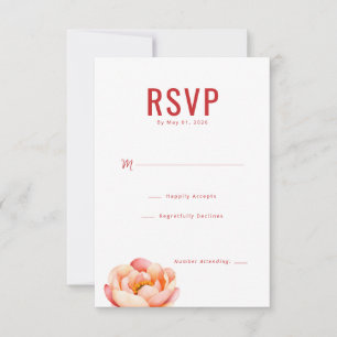 Elegante rote florale RSVP Karte
