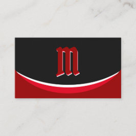 Elegante rote Formen auf schwarzem Monogramm-3D-Ef Visitenkarte