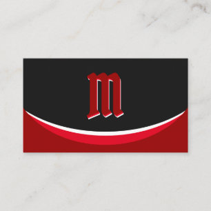 Elegante rote Formen auf schwarzem Monogramm-3D-Ef Visitenkarte