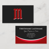 Elegante rote Formen auf schwarzem Monogramm-3D-Ef Visitenkarte (Vorne/Hinten)