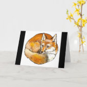 Elegante Rote Fox Grußkarte, individuell anpassbar Karte (Gelbe Blume)