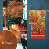 Elegante Rote Gelbe Brokade Badhandtuch Set