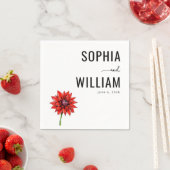Elegante rote Gerbera-Blume Serviette (Beispiel)