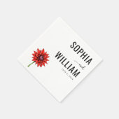 Elegante rote Gerbera-Blume Serviette (Ecke)