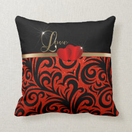 Elegante rote Glitzer-Liebe Kissen