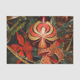 Elegante Rote Gold Weihnachtsschmuck Seidenpapier