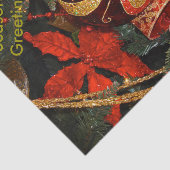 Elegante Rote Gold Weihnachtsschmuck Seidenpapier (Ausschnitt)