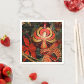 Elegante Rote Gold Weihnachtsschmuck Serviette (Beispiel)