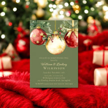 Elegante rote goldene Kugel Weihnachtsfeier-Einlad