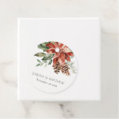 Elegante Rote Grüne Poinsettia Pinacoteca Casa Ser Geschenkanhänger (Beispiel)