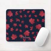 Elegante rote Herbstblätter auf schwarzer personal Mousepad (Mit Mouse)