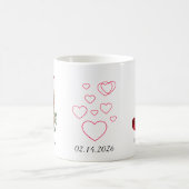 Elegante rote Herz-Blumen-Initial-Tasse J Kaffeetasse (Mittel)