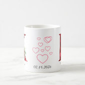 Elegante rote Herz-Blumen-Initial-Tasse K Kaffeetasse (Mittel)