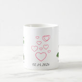 Elegante rote Herz-Blumen-Initiale-H-Tasse Kaffeetasse (Mittel)