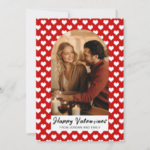Elegante rote Herzen Frohen Valentinstag 1 Foto Feiertagskarte