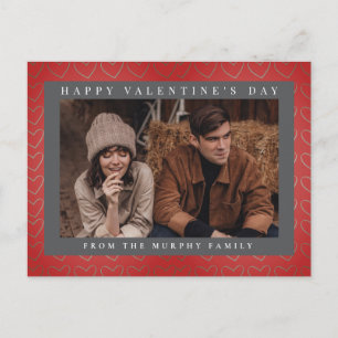 Elegante rote Herzen Frohen Valentinstag 1 Foto Feiertagspostkarte