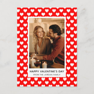 Elegante rote Herzen Frohen Valentinstag 1 Foto Feiertagspostkarte